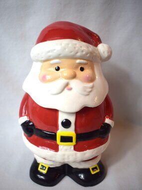 SCM Designs Ceramic Standing Santa Claus Cookie Jar Sealed Canister